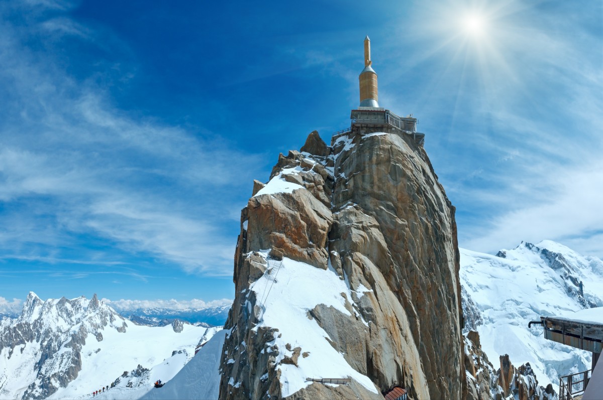 Vrcholek hory Aiguille du Midi